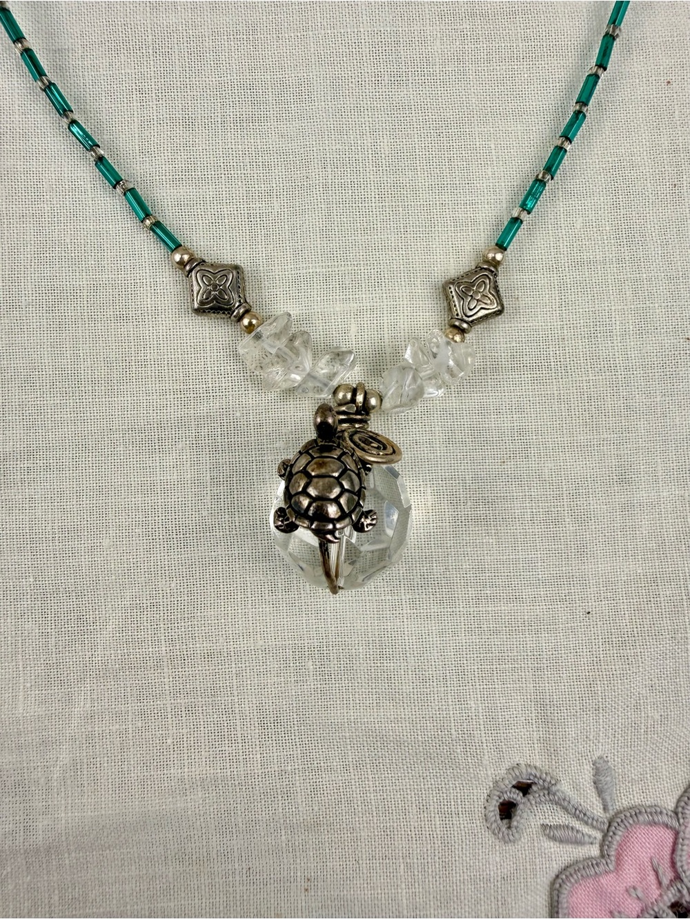 3 Necklace Lot Cameo Turtle Pendant LBVYR Rhinestone Fashion Jewelry - Picture 4 of 11